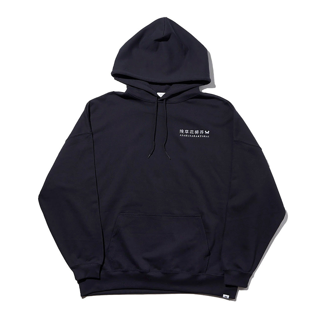 浅草花柳界 GEISHA & HOUKAN LOOSE HOODIE(NAVY)